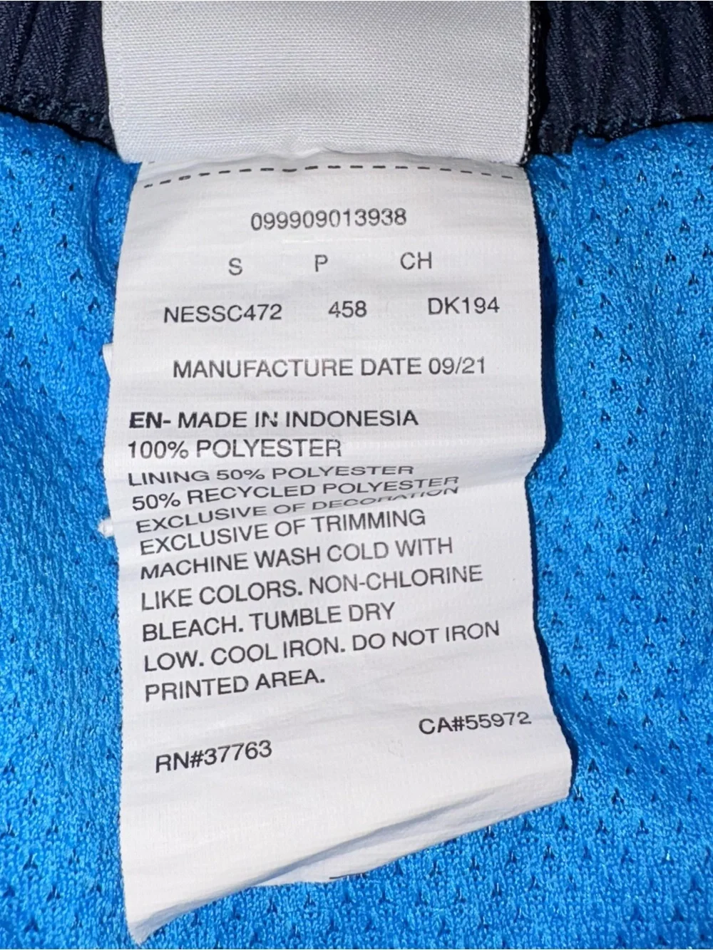 Nike Logo Tape Swim Trunks Mens Tagged Small Blue Drawstring Mesh Lined